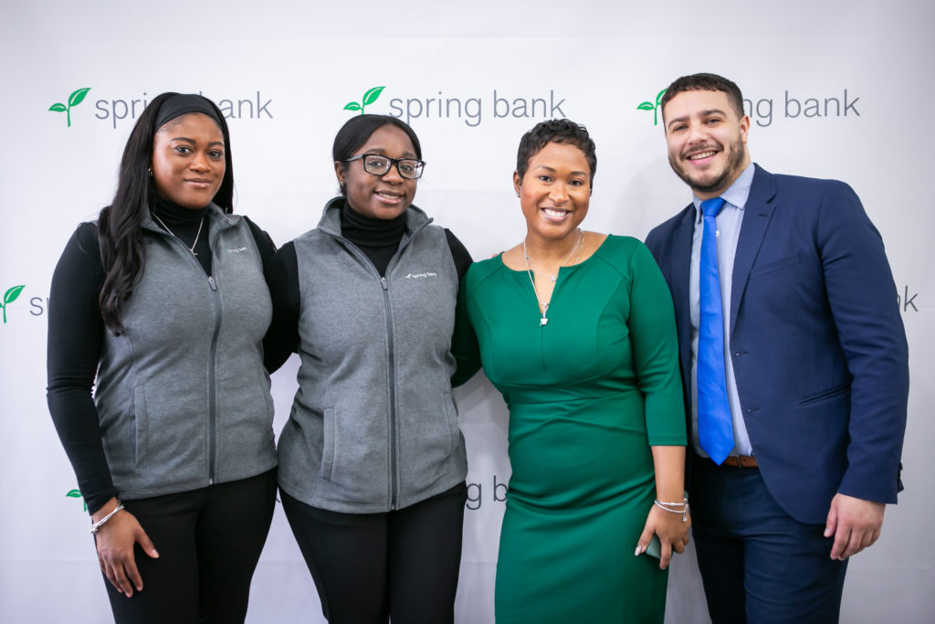 Picture of Spring Bank's Red Hook team: Lateama, Tejahna, ReyJane, and Israel (left to right)